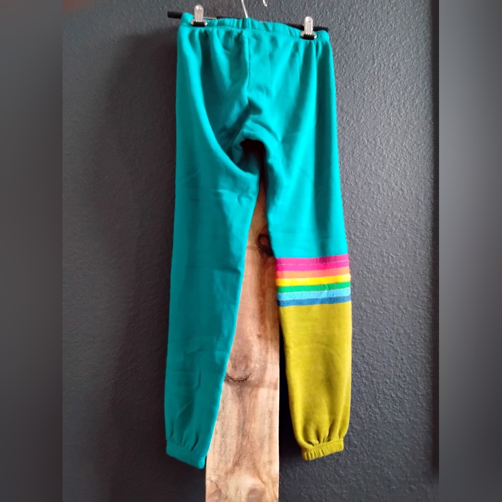 Aviator Nation Womens Stripe Rainbow Sweatpants/joggers - Picture 2 of 6